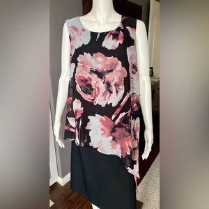 Sami & Jo Floral Asymmetrical Hem Sleeveless Blouse